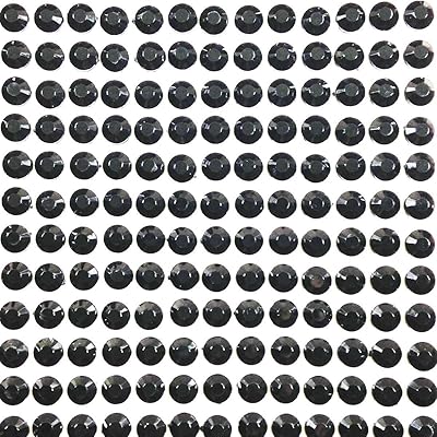 Wrapables 500 pièces d'autocollants strass en cristal de diamant 6 mm, noir