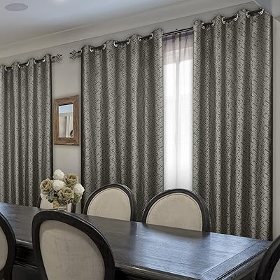 Rideaux occultants modernes 100% jacquard pour chambre, salon, cuisine, chambre d'enfant, isolation phonique