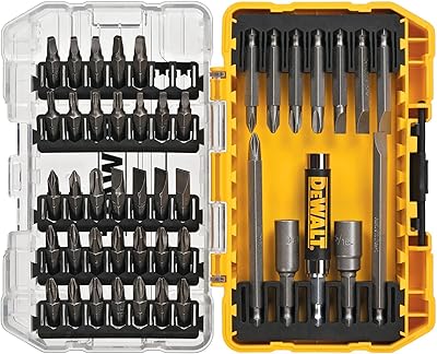 Jeu d'embouts de tournevis dewalt avec étui durable, 45 pièces dw2166