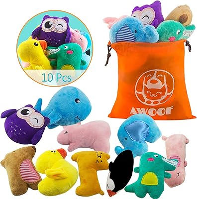 Jouets pour chiots oof, paquet de 10 jouets à mâcher en peluche grinçants