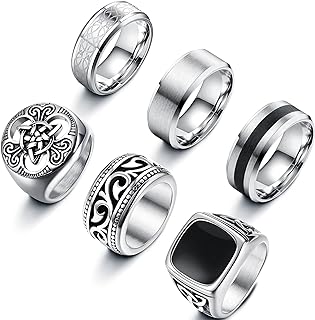 Bague homme 6 pièces argent mat chevalière acier inoxydable noeud celtique ensemble de bagues gothiques vintage bague de promesse de fiançailles homme. Votre supermarché en ligne au Sénégal, c'est Diaytar