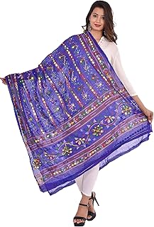 Écharpe dupatta brodée en coton de mode ethnique avec miroir brodé, écharpe chunni
