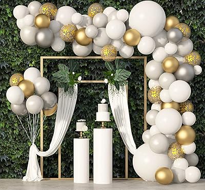 Mother anna 136 pièces kit d'arche de guirlande ballons blancs kit en latex