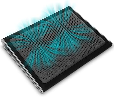 Tapis de refroidissement portable léger targus avec deux ventilateurs de ventilation empêchant la surchauffe,
