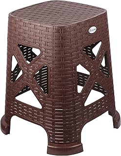Chaise de bar carrée en plastique intérieur extérieur esquip® marron