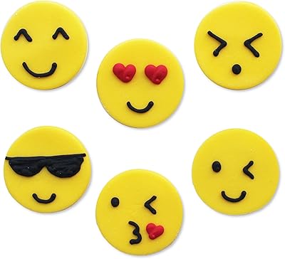 Creative party sf535 smiley emoji pop sugarcraft cake toy, jaune, 3,6"