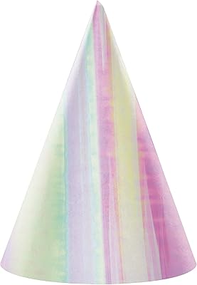 Ensemble de 8 capuchons coniques creative converting couleurs arc-en-ciel
