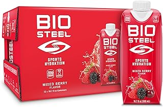 Boisson pour sportifs biosteel, sans sucre avec électrolytes essentiels, mélange de baies, 500