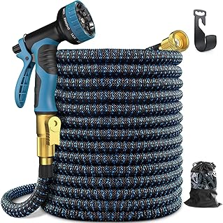 Tuyau d'eau extensible de jardin hcozme tuyau pliable avec buse de pulvérisation