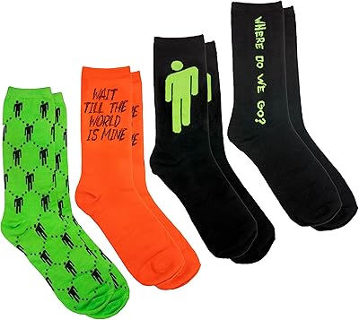 Coffret cadeau officiel de chaussettes billie eilish, taille unique adulte