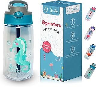 Bouteille d'eau pour enfants de 14 oz sans bpa avec paille | l'école