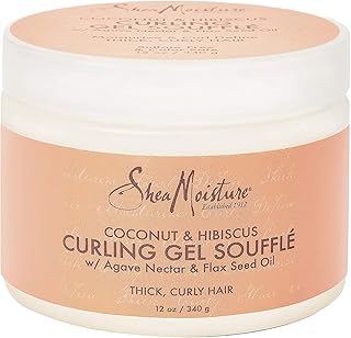 Gel à friser souffle shea moisture 12 oz, noix de coco et hibiscus