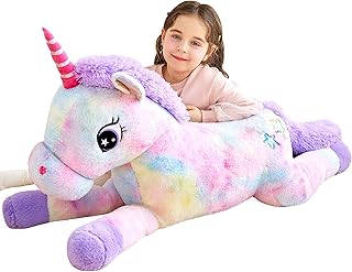 Icasa peluche licorne géante en peluche mignonne de grande taille, jouets en peluche moelleux de grande taille pour enfants, filles, garçons, petite amie, cadeaux (multicolore, 43 pouces). Diaytar Sénégal : Innovation digitale et prix attractifs