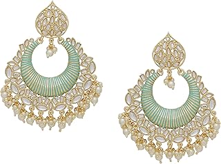 Boucles d'oreilles pendantes avec motif croissant vert d'eau pour femme de shusha, métal