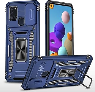 Housse de caméra coulissante pour samsung galaxy a21s, béquille avec anneau magnétique intégré