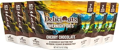 Delisi oats chocolate cherry night oats - petits-déjeuners à l'avoine riches en protéines