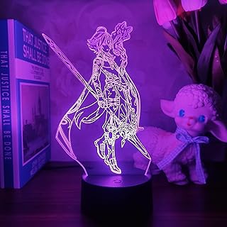 Lampe d'illusion anime genshin impact xiao, veilleuse 3d, décoration de chambre à coucher