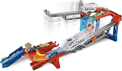 Hot wheels express city stunt avec des trains incroyables pour les enfants âgés
