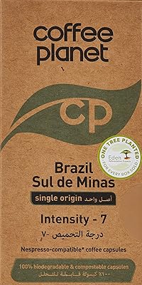 Capsules de café biodégradables coffee planet brésil sul de minas, 50 g