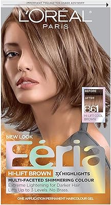 L'oréal paris feria teinture permanente brillante multi-face, b61 downtown brown, lot de 2