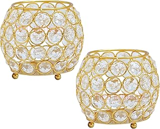 Tide ribbons bougeoir en cristal doré scintillant pour fête de mariage, pendaison