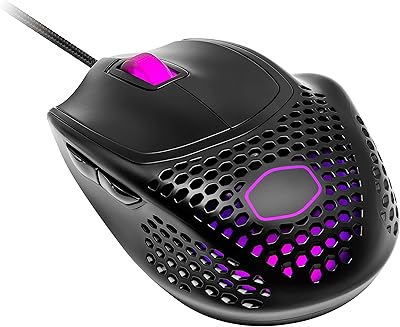 Souris de jeu légère color master mm720 noir mat avec câble ultrawave, capteur