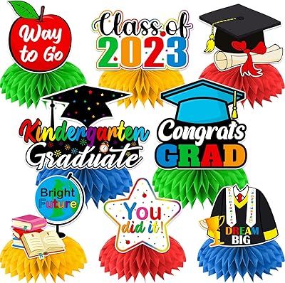 8 pièces décorations de remise de diplôme de maternelle centres de table