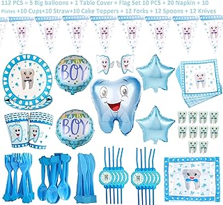 Fournitures de décorations de fête pour première dent pour bébés garçons 112