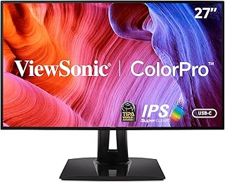 Moniteur ips viewsonic vp2768a color pro 27 pouces 1440p avec 100% srgb, rec