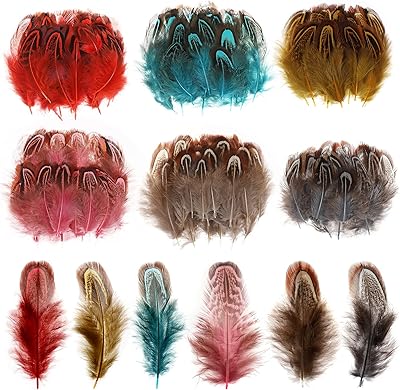Plumes colorées castowave 120 pièces plumes pour l'artisanat 6 couleurs petites de faisan