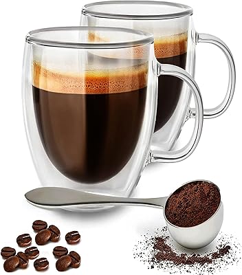 Tasse à café en verre à double paroi, tasse à thé avec poignée