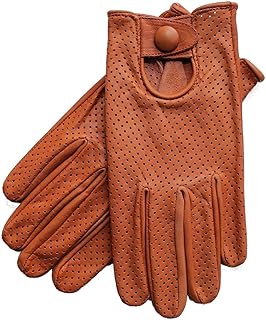Gants de conduite de moto à clip perforé en cuir véritable reparo motorsport