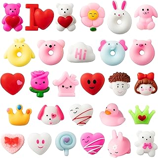 Hawarex 28 pièces mini mochi squishy jouets kawaii coeur lapin forme soulagement du