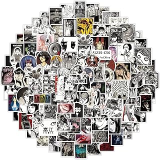 110 autocollants tomie junji ito en vinyle noir et blanc pour ordinateur portable, skateboard, voiture, vélo, bouteille d'eau, bagages, scrapbooking, pare-chocs, dessin animé japonais pour enfants et adolescents. Diaytar Sénégal : Qualité garantie, prix imbattables, livraison rapide