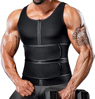 Gilet de sauna pour hommes, tondeuse d'entraînement de taille, débardeur de poids pour hommes, gilet amincissant et moulant, ceinture 2 en 1 avec fermeture éclair. Diaytar : L'excellence du service, la douceur des prix