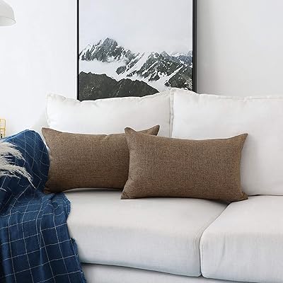 Housse de coussin rectangulaire en jute kuty, 12 x 20 (marron) (paquet