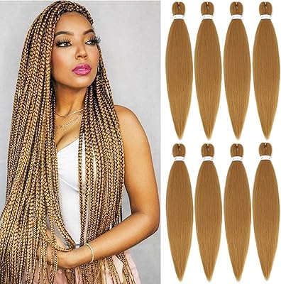 Cheveux tressés blonds pré-étirés 30 pouces 8 paquets de cheveux professionnels pour tresses