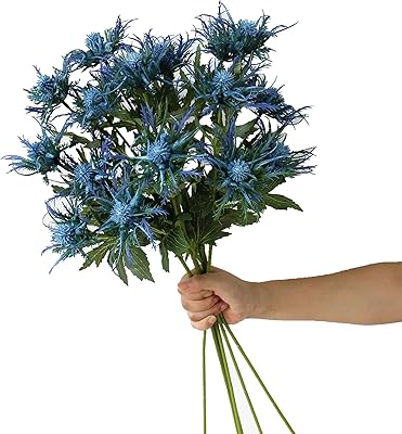5 pièces bouquet de plantes bleues saumon artificielles pour la maison fête