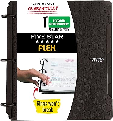 Cahier hybride flexible five star, dossier de fichiers de 1 pouce, bloc-notes