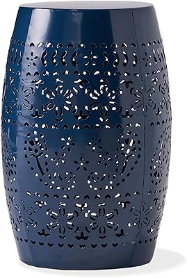 Table d'appoint d'extérieur en fer christopher knight home ruby, 12 pouces - bleu