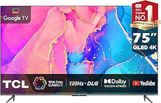Téléviseur intelligent tcl 75 pouces 4k uhd qled google tv avec commande vocale