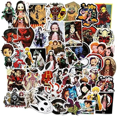 Autocollants pour ordinateur portable anime tueur japonais, paquet de 50 autocollants en pvc