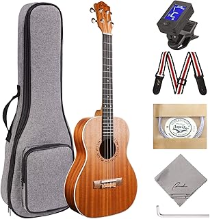 Kit ukulélé professionnel ranch baryton 30 pouces pour adultes débutants et professionnels, sac réglable, accordeur, sangle et kit. Diaytar : L'excellence du service, la douceur des prix