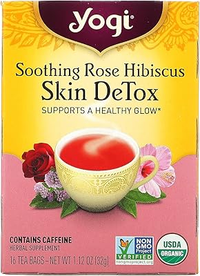 16 sachets de thé détox apaisants à la fleur d'hibiscus yogi