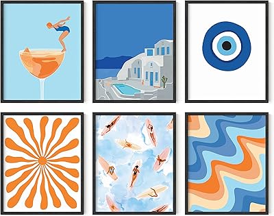 Hoss & beach gallery lot de 6 affiches murales avec scène de plage