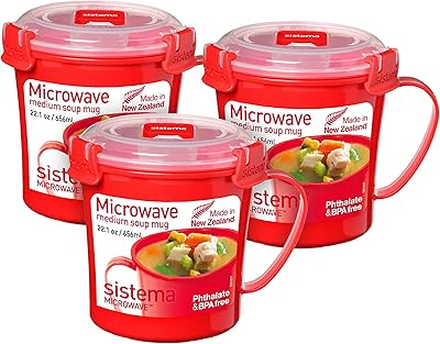 Tasses à soupe pour micro-ondes sistema | récipients pour micro-ondes avec trous d'évacuation