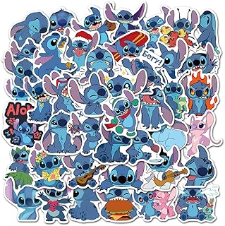 50 pièces lilo & stitch dessin animé autocollants en vinyle pour ordinateur