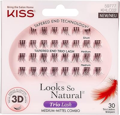 Faux cils kiss haute couture trio m, khlc02, 30 pièces