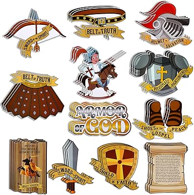 36 pièces découpes d'armure de dieu pour enfants livres de la bible