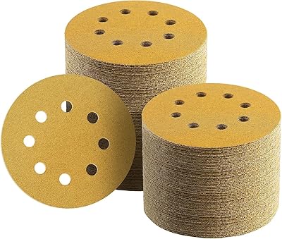 Amerteer 100 pièces 5 pouces 8 trous disques abrasifs à boucles et crochets